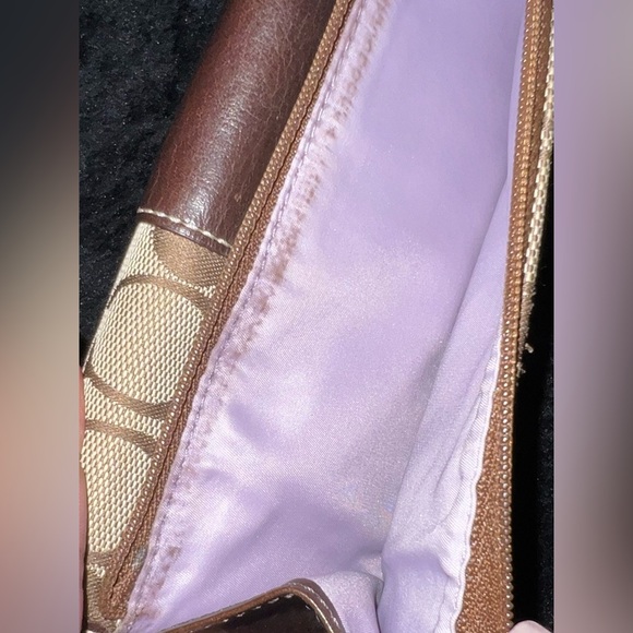 Coach Signature Trifold Checkbook Wallet - Picture 7 of 12